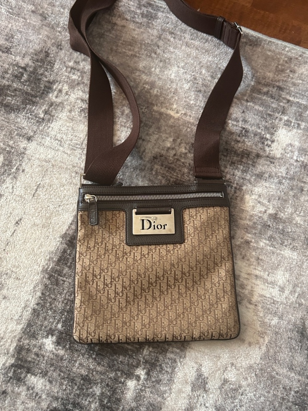 Brown Dior canvas trotter bag vintage